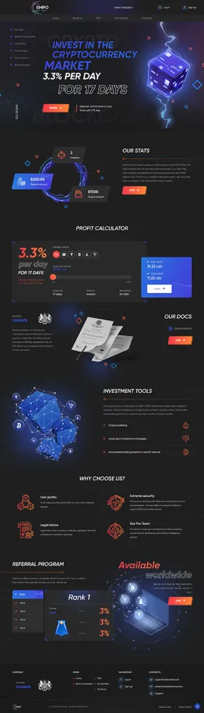 HYIP zhrt Investment Template 429 Design