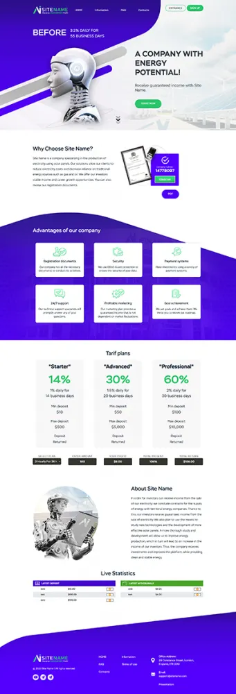 HYIP zhrt Investment Template 430 Design
