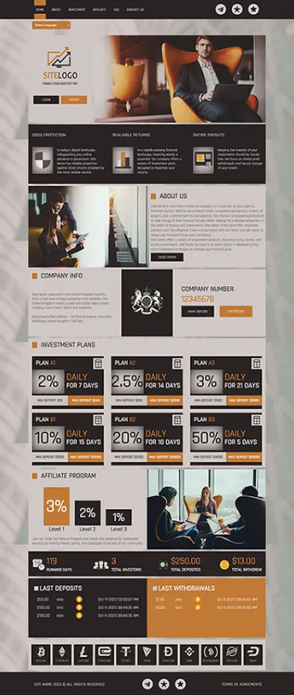HYIP zhrt Investment Template 431 Design