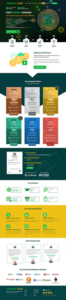 HYIP zhrt Investment Template 434 Design