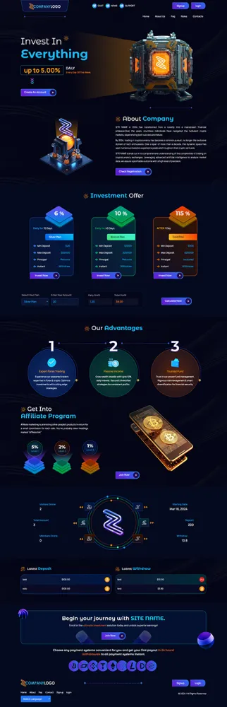 HYIP zhrt Investment Template 436 Design