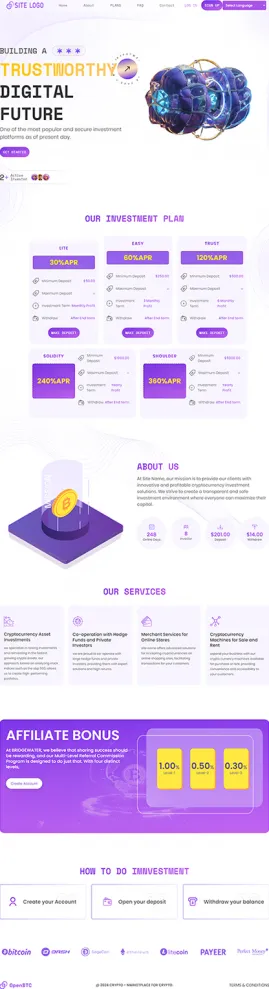 HYIP zhrt Investment Template 439 Design