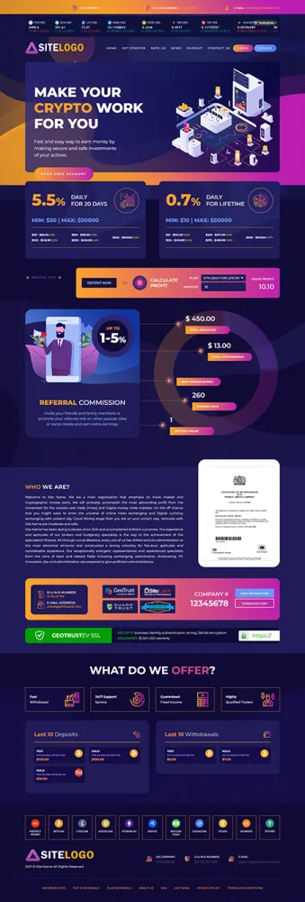 HYIP zhrt Investment Template 442 Design