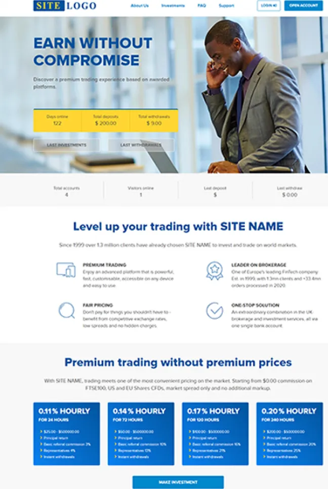 HYIP zhrt Investment Template 446 Design