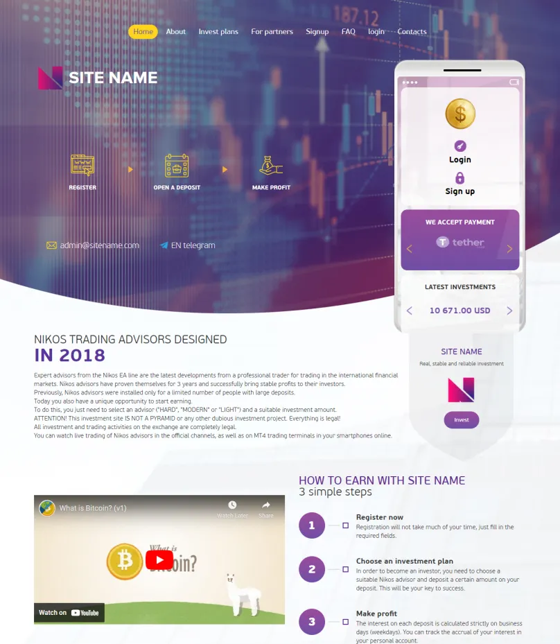 HYIP zhrt Investment Template 447 Design