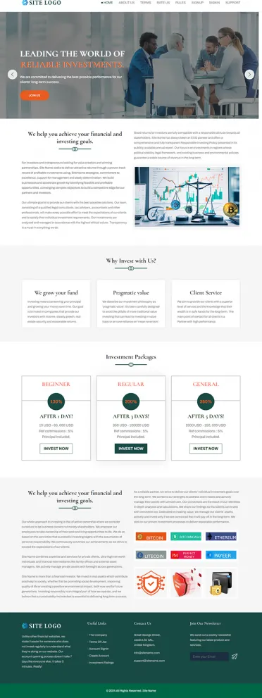 HYIP zhrt Investment Template 454 Design