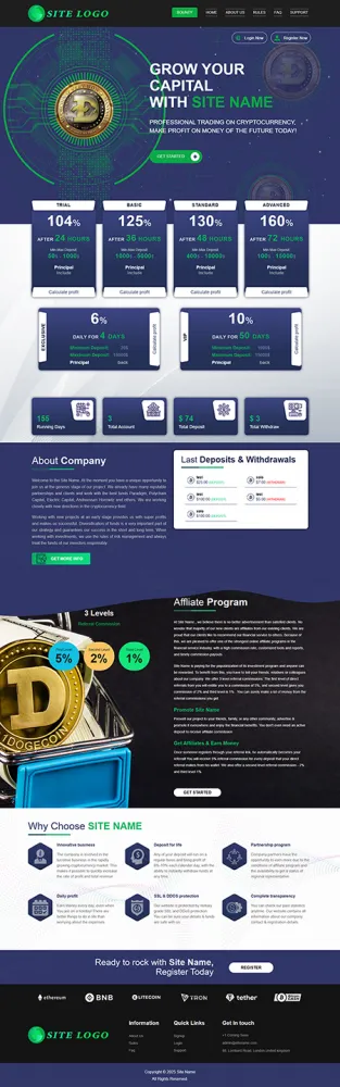HYIP zhrt Investment Template 456 Design