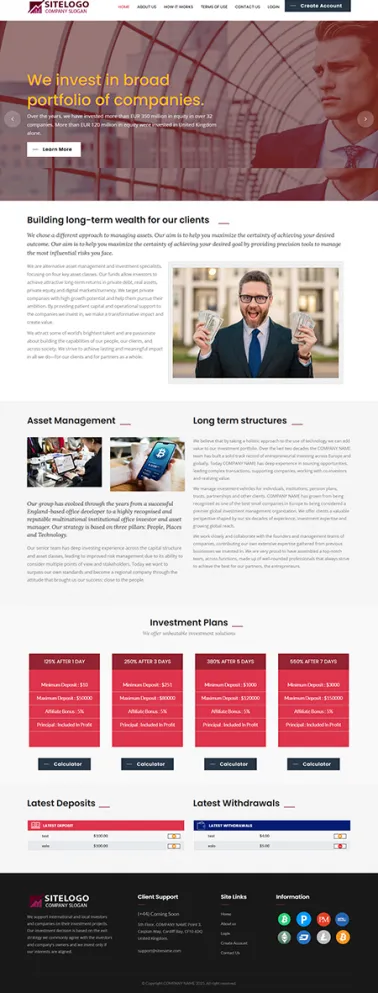 HYIP zhrt Investment Template 457 Design