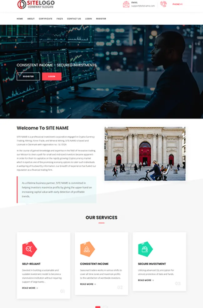HYIP zhrt Investment Template 458 Design