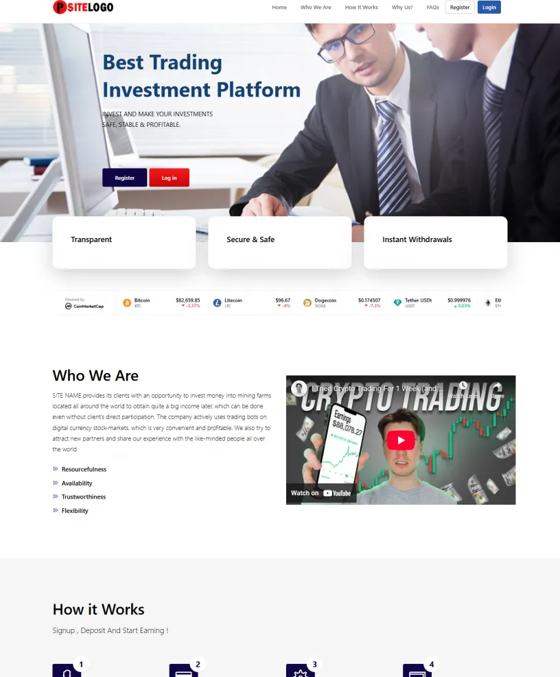 HYIP zhrt Investment Template 460 Design