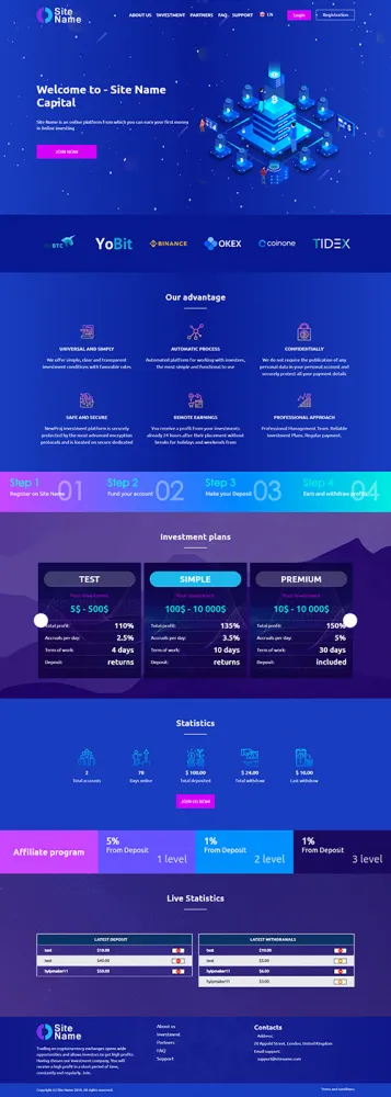HYIP zhrt Investment Template 48 Design