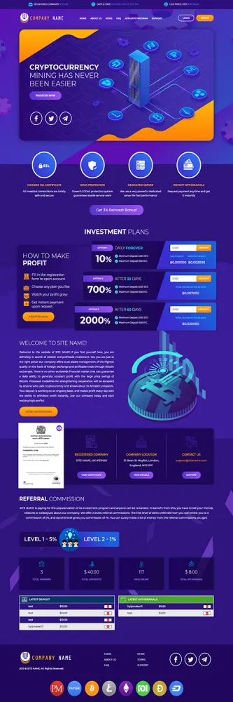 HYIP zhrt Investment Template 50 Design