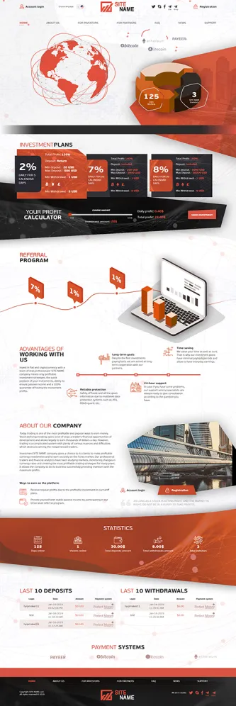 HYIP zhrt Investment Template 58 Design