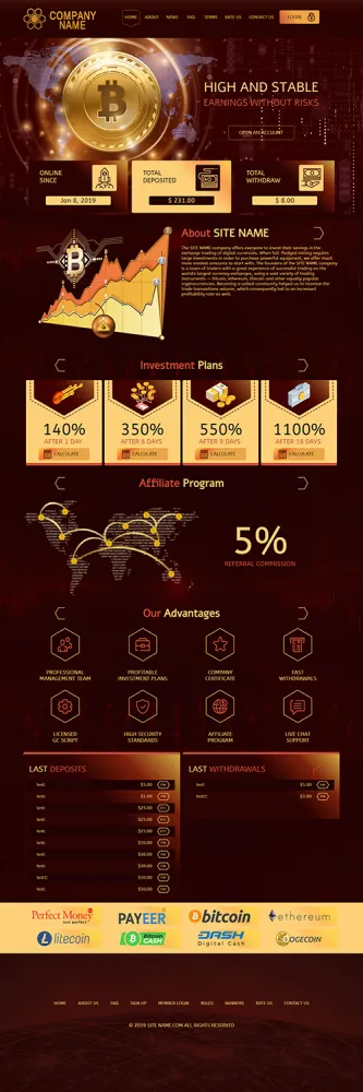 HYIP zhrt Investment Template 59 Design