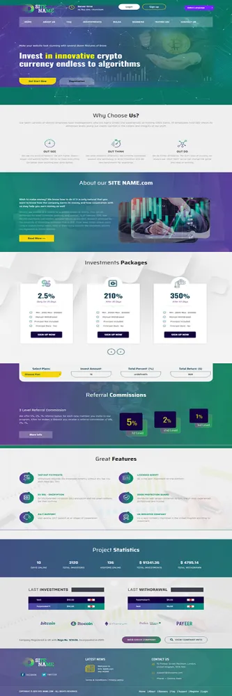 HYIP zhrt Investment Template 60 Design