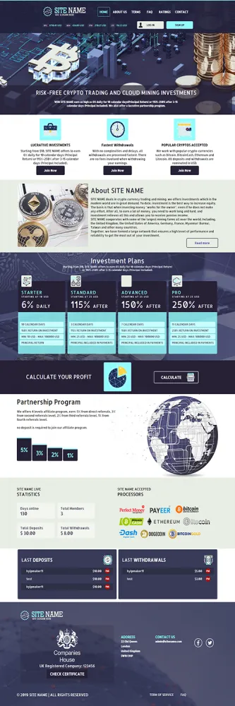 HYIP zhrt Investment Template 61 Design