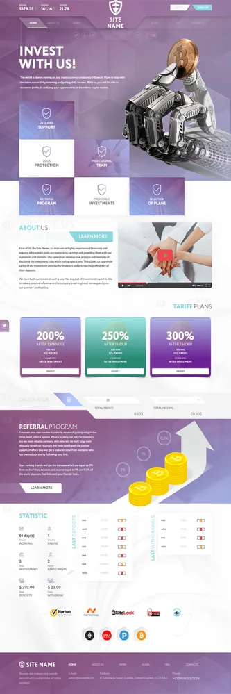 HYIP zhrt Investment Template 62 Design