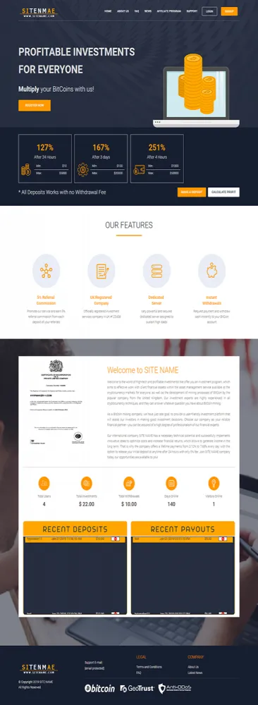 HYIP zhrt Investment Template 66 Design