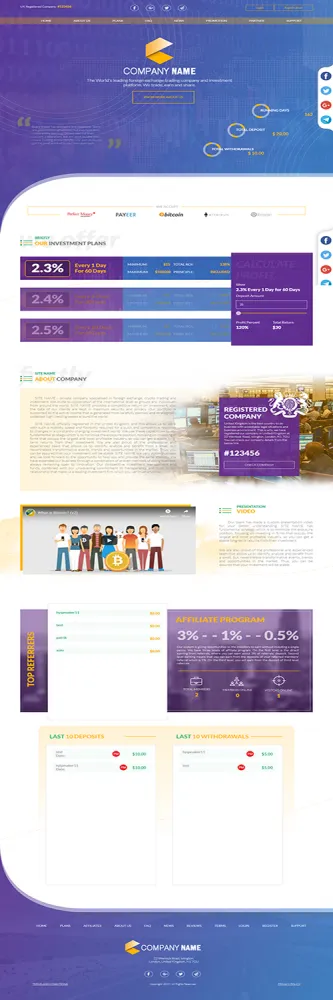 HYIP zhrt Investment Template 69 Design
