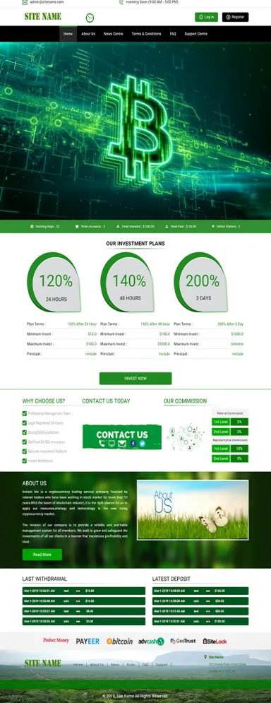 HYIP Zhrt Investment Template 7 Design