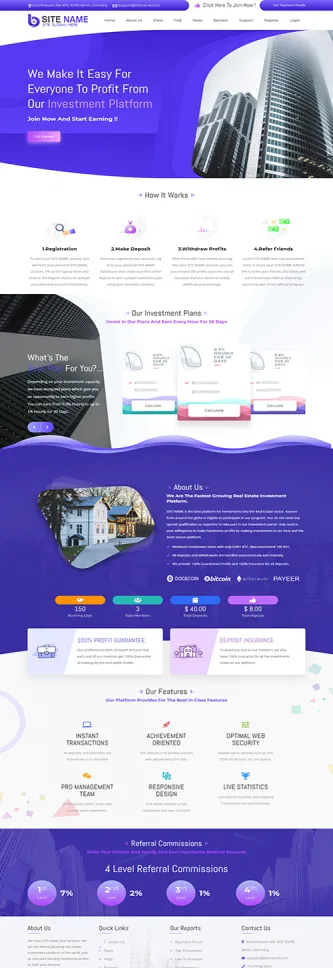 HYIP zhrt Investment Template 72 Design