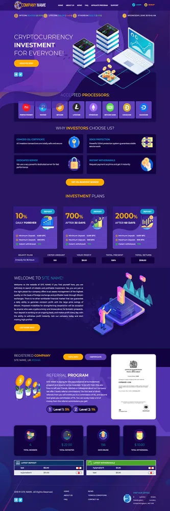 HYIP zhrt Investment Template 74 Design