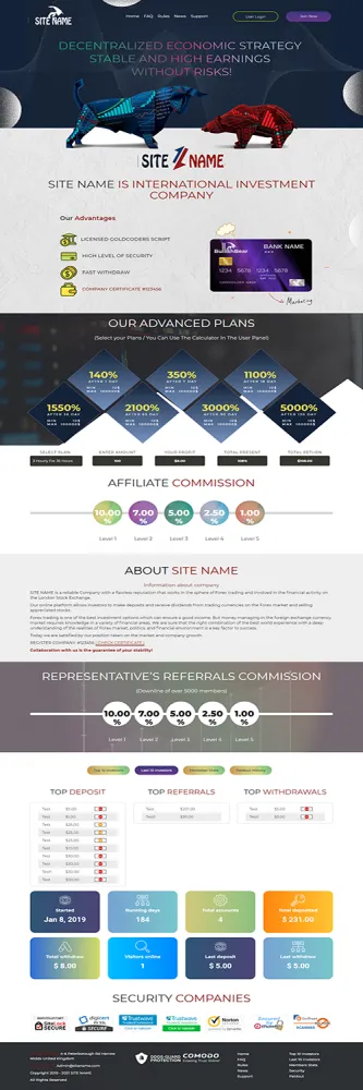HYIP zhrt Investment Template 75 Design