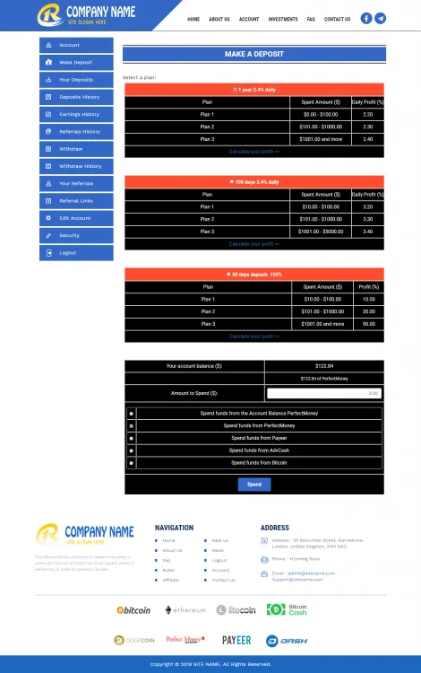 Investment Template 3 Page