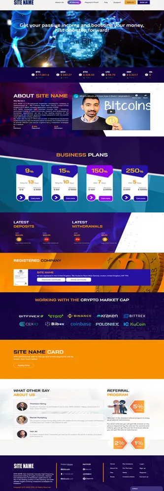 HYIP zhrt Investment Template 84 Design