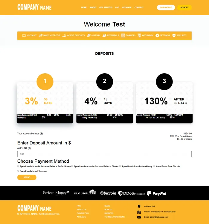 Investment Template 3 Page