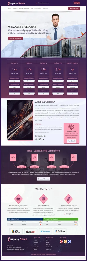 HYIP zhrt Investment Template 87 Design