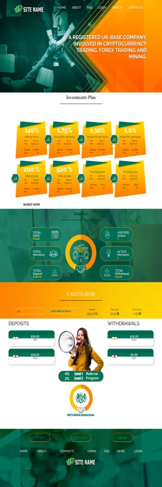 HYIP zhrt Investment Template 88 Design