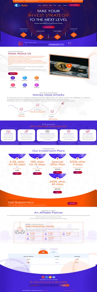 HYIP zhrt Investment Template 89 Design