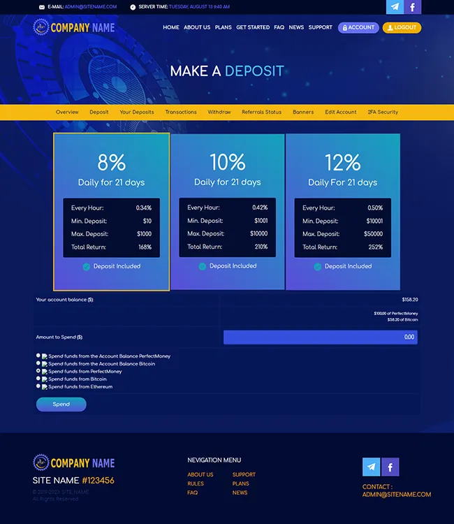 Investment Template 3 Page