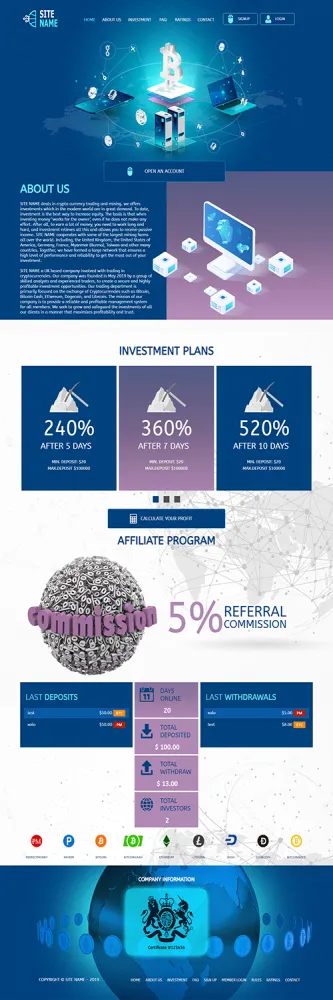 HYIP zhrt Investment Template 91 Design