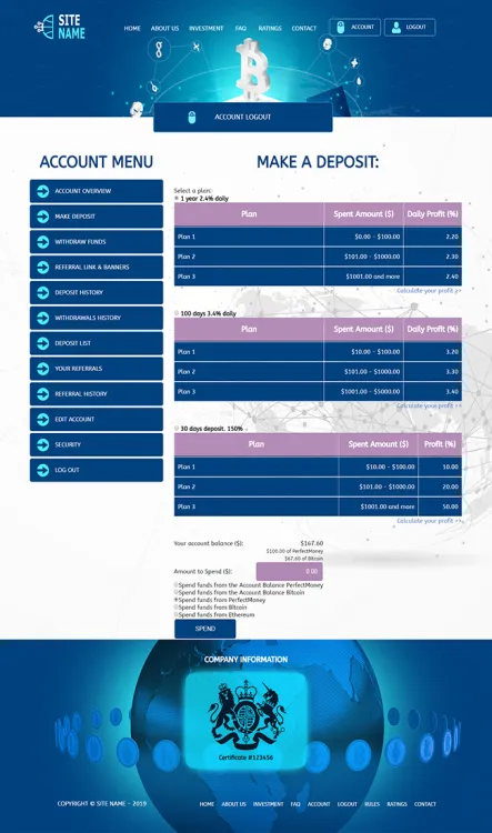 Investment Template 3 Page
