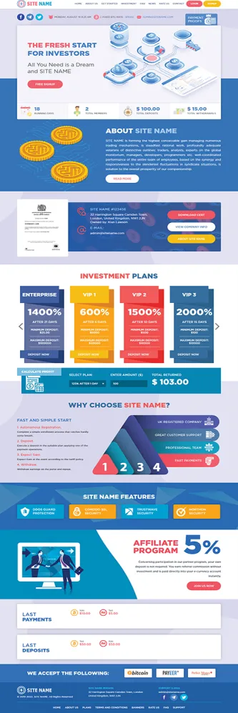 HYIP zhrt Investment Template 92 Design