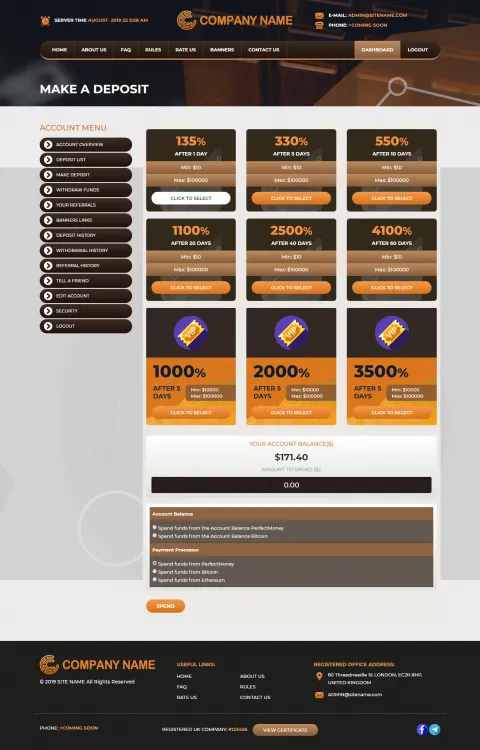 Investment Template 3 Page