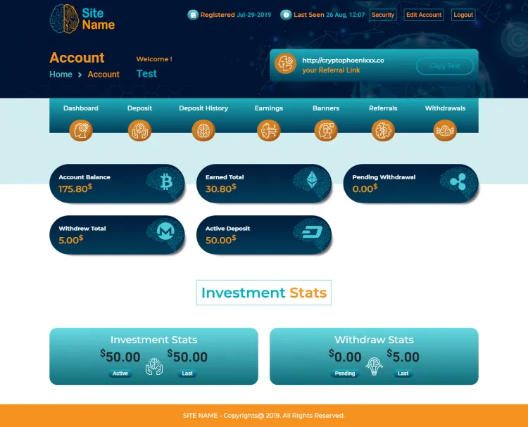 Investment Template 2 Page