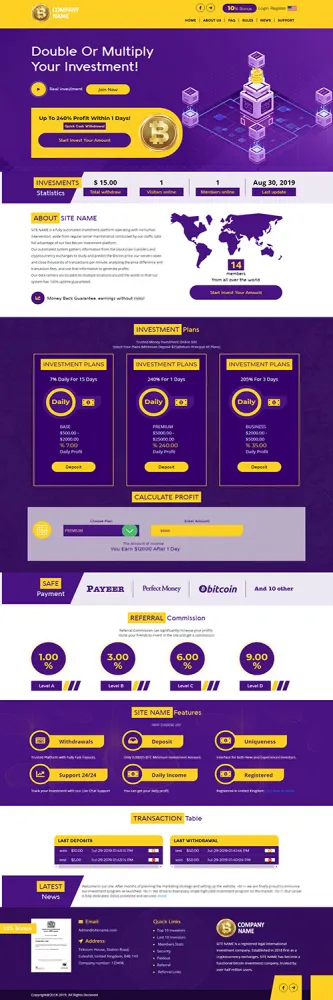 HYIP zhrt Investment Template 99 Design
