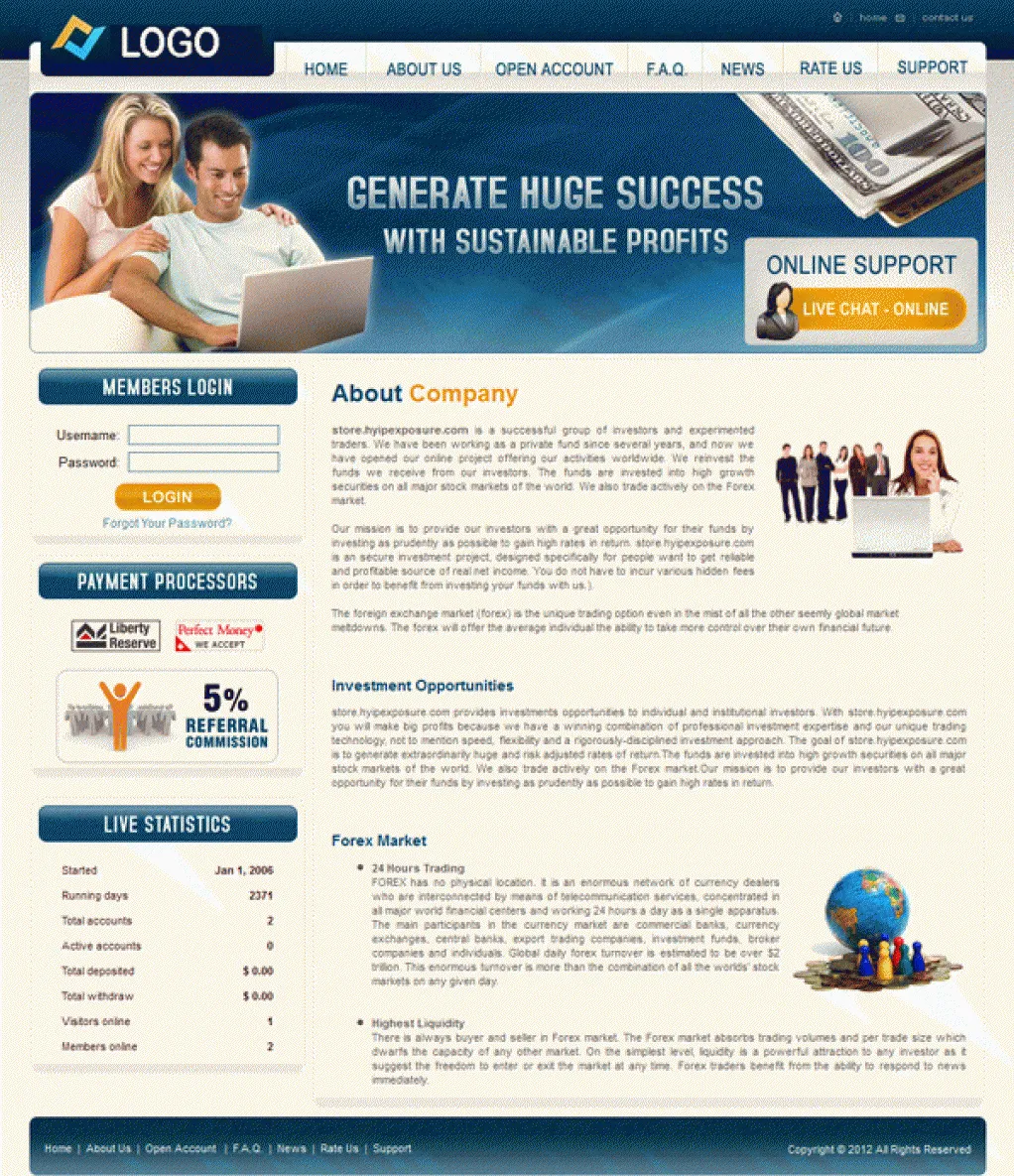 HYIP Zvpt Investment Template 1000 Design