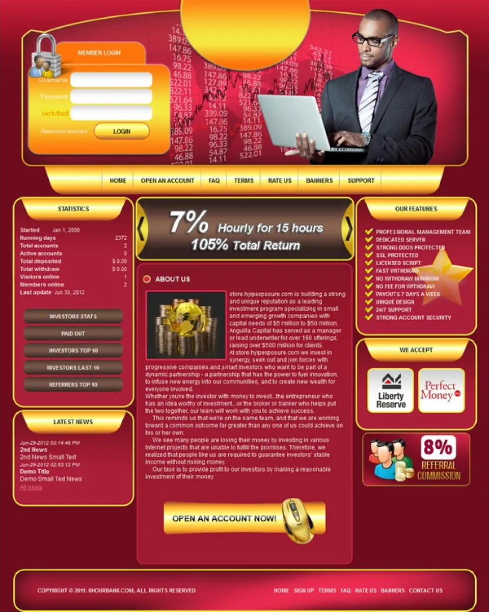 HYIP Zvpt Investment Template 1001 Design