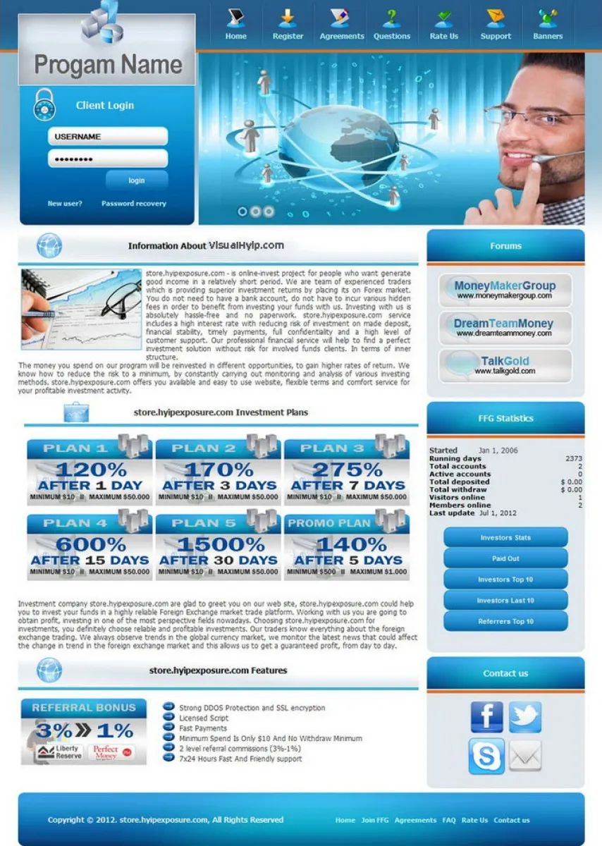 HYIP Zvpt Investment Template 1002 Design