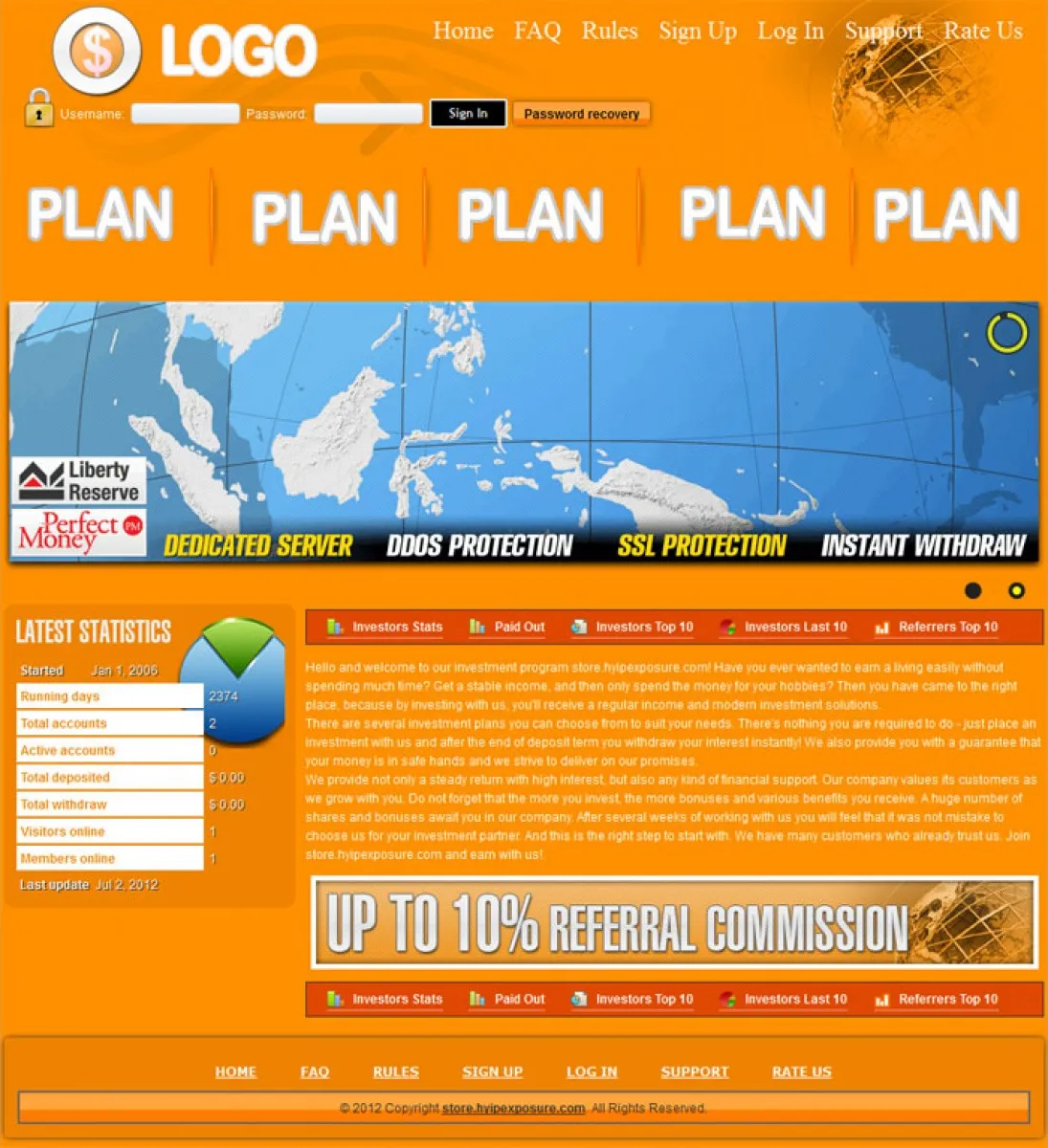 HYIP Zvpt Investment Template 1003 Design