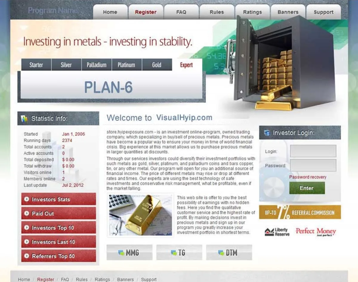 HYIP Zvpt Investment Template 1004 Design