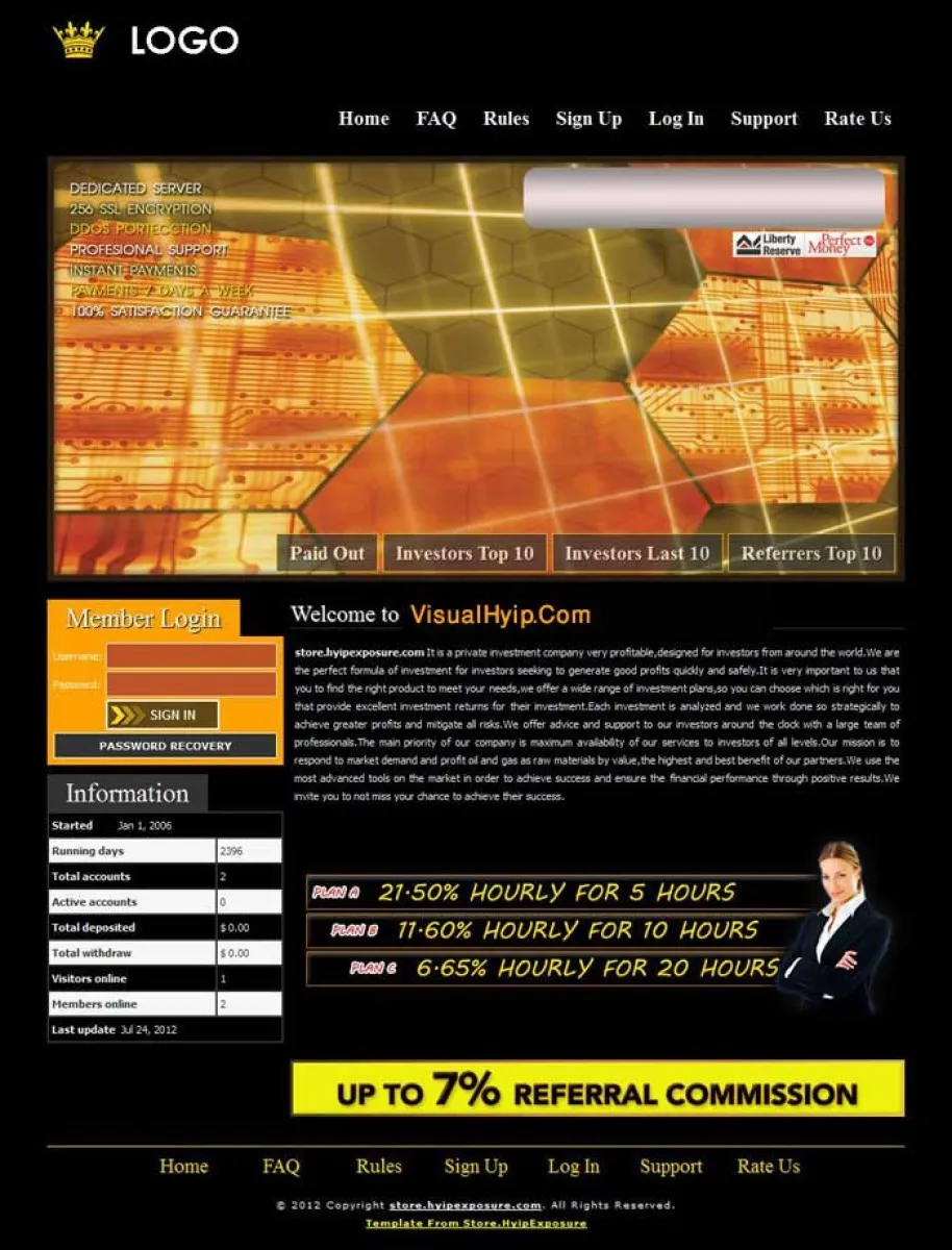 HYIP Zvpt Investment Template 1006 Design