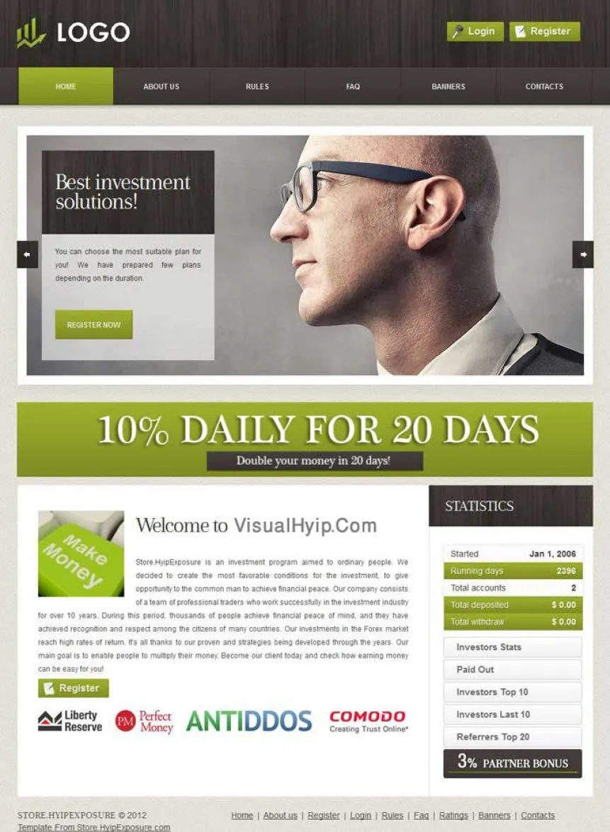 HYIP Zvpt Investment Template 1007 Design