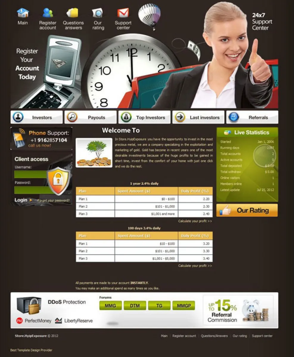 HYIP Zvpt Investment Template 1008 Design