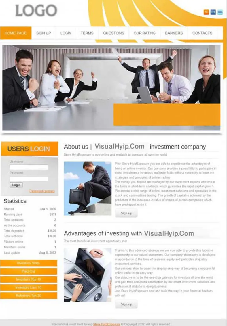 HYIP Zvpt Investment Template 1009 Design