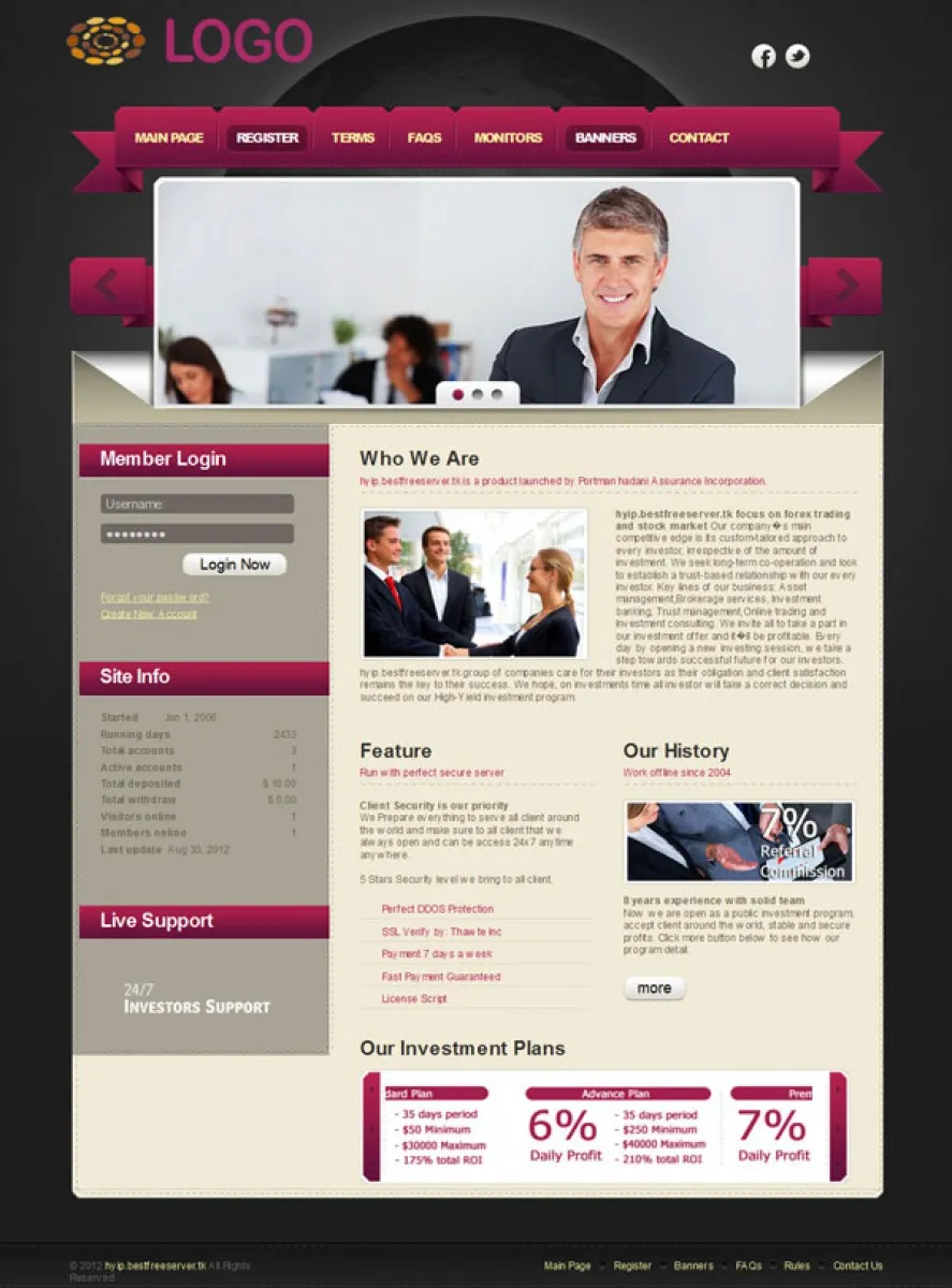 HYIP Zvpt Investment Template 1010 Design
